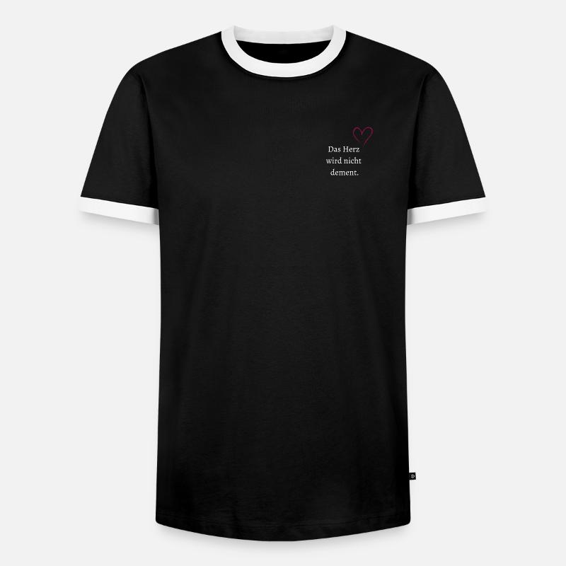 Das Herz wird nicht dement. - Männer Kontrast-T-Shirt - Schwarz/Weiß
