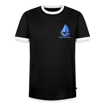 Sailing On A Dream - Men's Ringer Shirt - black/white - Front - AI Model Female 172 light (172cm) & AI Model Male 178 light (178cm)