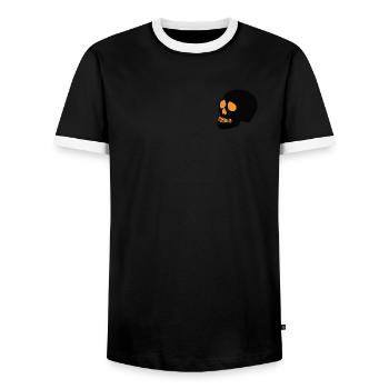 Crâne Halloween 2 - T-shirt contrasté Homme - noir/blanc - Devant - AI Model Female 172 light (172cm) & AI Model Male 178 light (178cm)