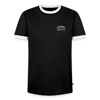 Caféeee neeeded - T-shirt contrasté Homme - noir/blanc - Devant - AI Model Female 172 light (172cm) & AI Model Male 178 light (178cm)