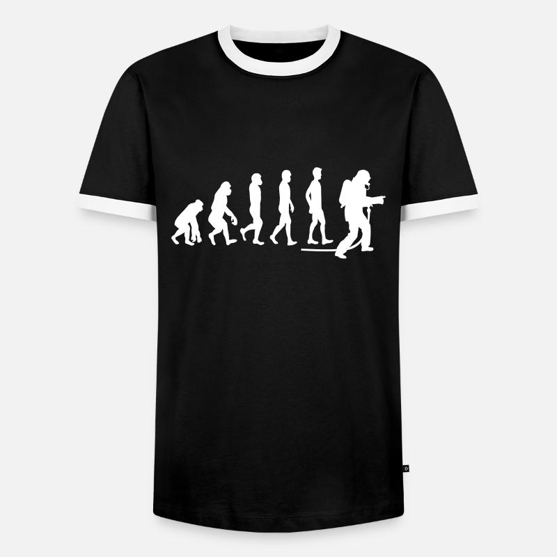evolution fire department1 - Men's Ringer Shirt - black/white