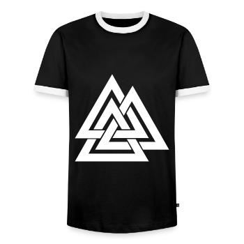 WALKNUT - Men's Ringer Shirt - black/white - Front - AI Model Female 172 light (172cm) & AI Model Male 178 light (178cm)
