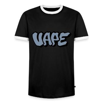 Vape Graffiti - Männer Kontrast-T-Shirt - Schwarz/Weiß - Vorne - AI Model Female 172 light (172cm) & AI Model Male 178 light (178cm)