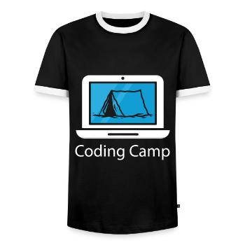 Programmeur Coder Développeur de logiciels - T-shirt contrasté Homme - noir/blanc - Devant - AI Model Female 172 light (172cm) & AI Model Male 178 light (178cm)