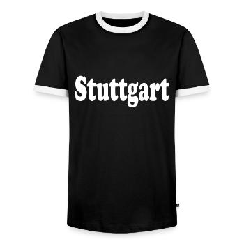 Stuttgart - Men's Ringer Shirt - black/white - Front - AI Model Female 172 light (172cm) & AI Model Male 178 light (178cm)