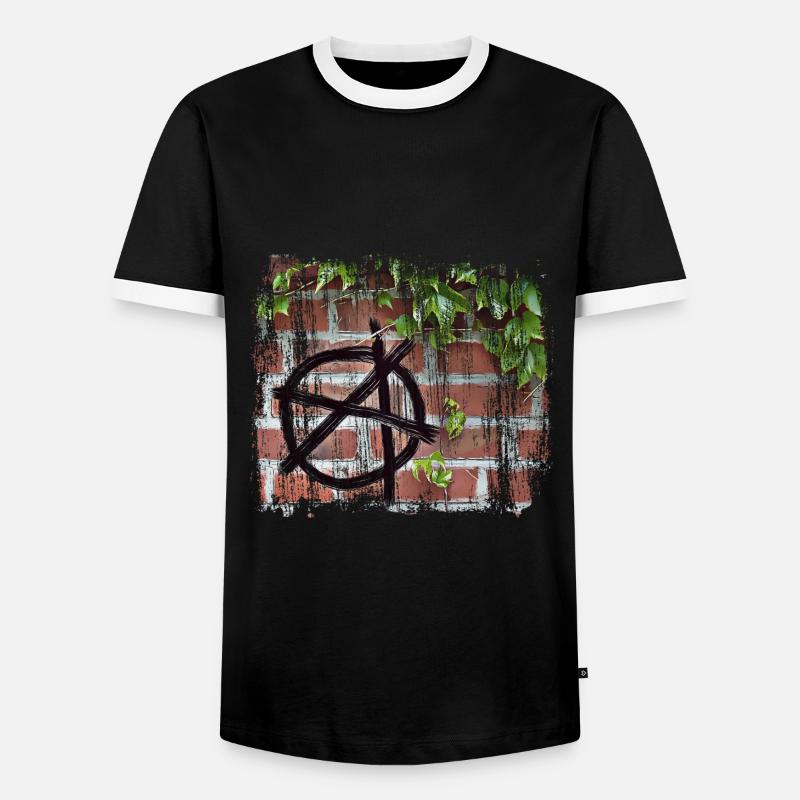 anarchy - Men's Ringer Shirt - black/white