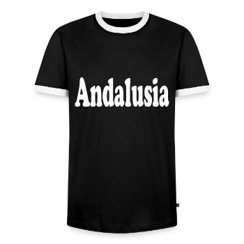 Andalousie - T-shirt contrasté Homme - noir/blanc - Devant - AI Model Female 172 light (172cm) & AI Model Male 178 light (178cm)