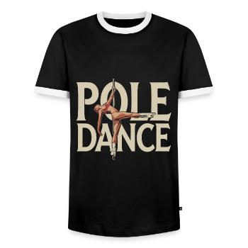 Pole Dance Pole Tänzerin Stangentanz - Männer Kontrast-T-Shirt - Schwarz/Weiß - Vorne - AI Model Female 172 light (172cm) & AI Model Male 178 light (178cm)
