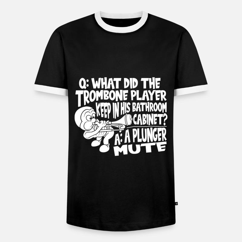 Posaune - Männer Kontrast-T-Shirt - Schwarz/Weiß