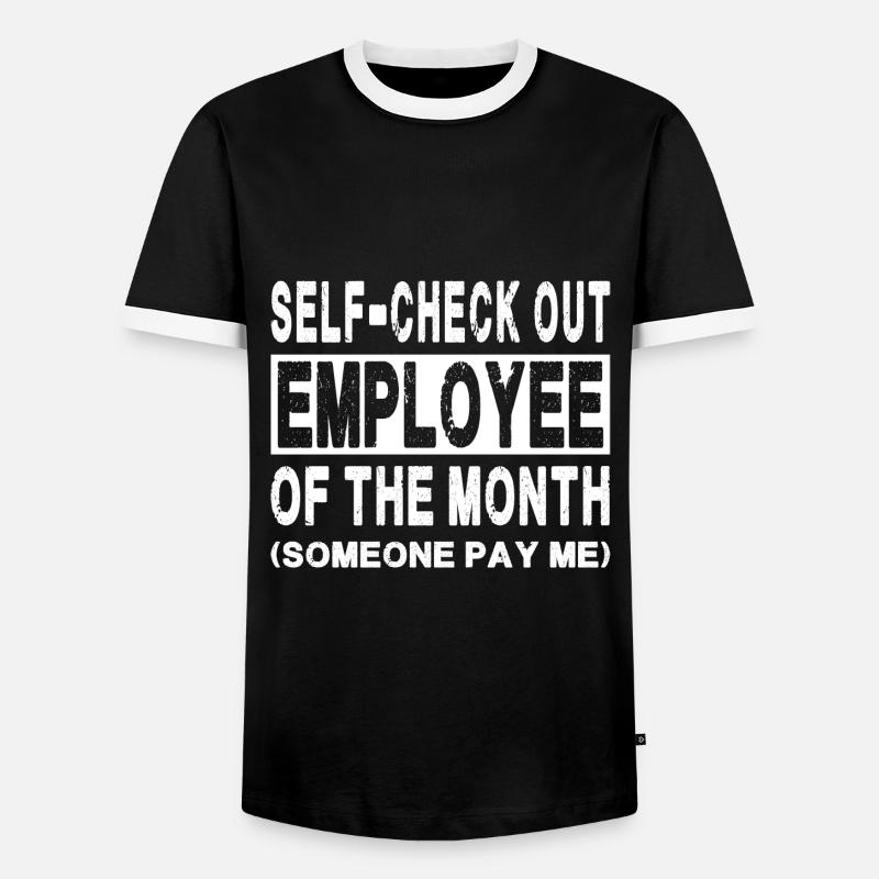 Self-Check-Out - Mitarbeiter des Monats - Männer Kontrast-T-Shirt - Schwarz/Weiß