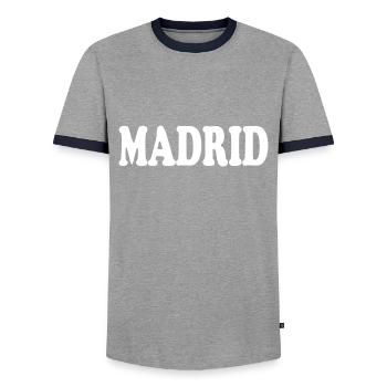 madrid - Männer Kontrast-T-Shirt - Grau/Navy  - Vorne - AI Model Female 172 light (172cm) & AI Model Male 178 light (178cm)