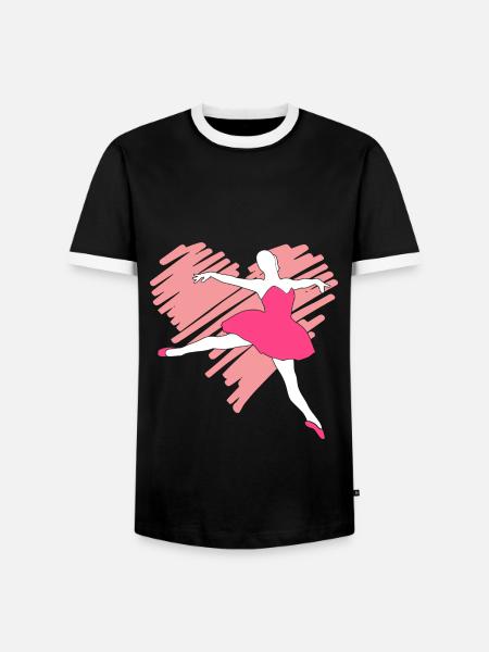 Ballettschuhe Balletttänzer - Männer Kontrast-T-Shirt - Schwarz/Weiß