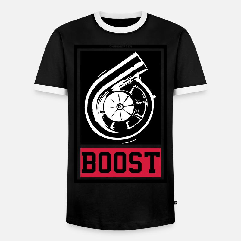 BOOST - Männer Kontrast-T-Shirt - Schwarz/Weiß