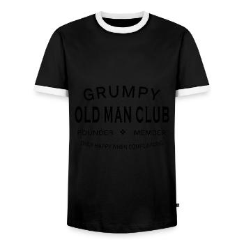 Grumpy Old Man Club - Lustig - Männer Kontrast-T-Shirt - Schwarz/Weiß - Vorne - AI Model Female 172 light (172cm) & AI Model Male 178 light (178cm)