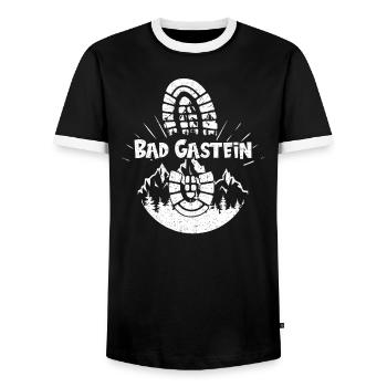 Bad Gastein hiking Snowboarding Austria - Men's Ringer Shirt - black/white - Front - AI Model Female 172 light (172cm) & AI Model Male 178 light (178cm)