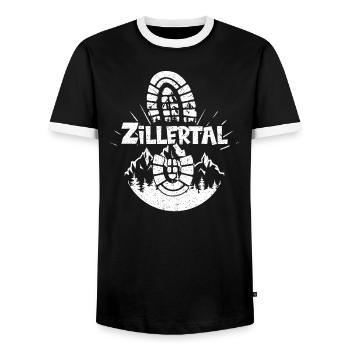 Zillertal Ski Tyrol Snowboard Autriche - T-shirt contrasté Homme - noir/blanc - Devant - AI Model Female 172 light (172cm) & AI Model Male 178 light (178cm)