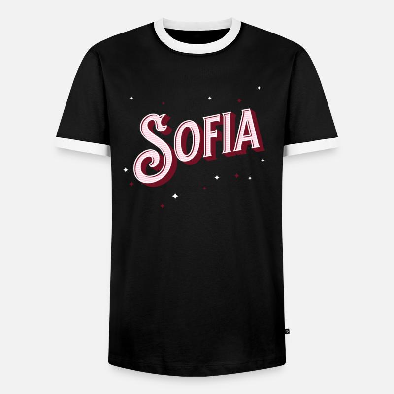 Sofia names personalized - Men's Ringer Shirt - black/white