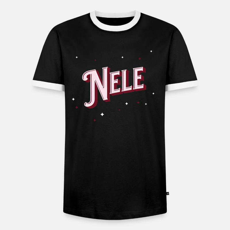 Nele name personalized - Men's Ringer Shirt - black/white