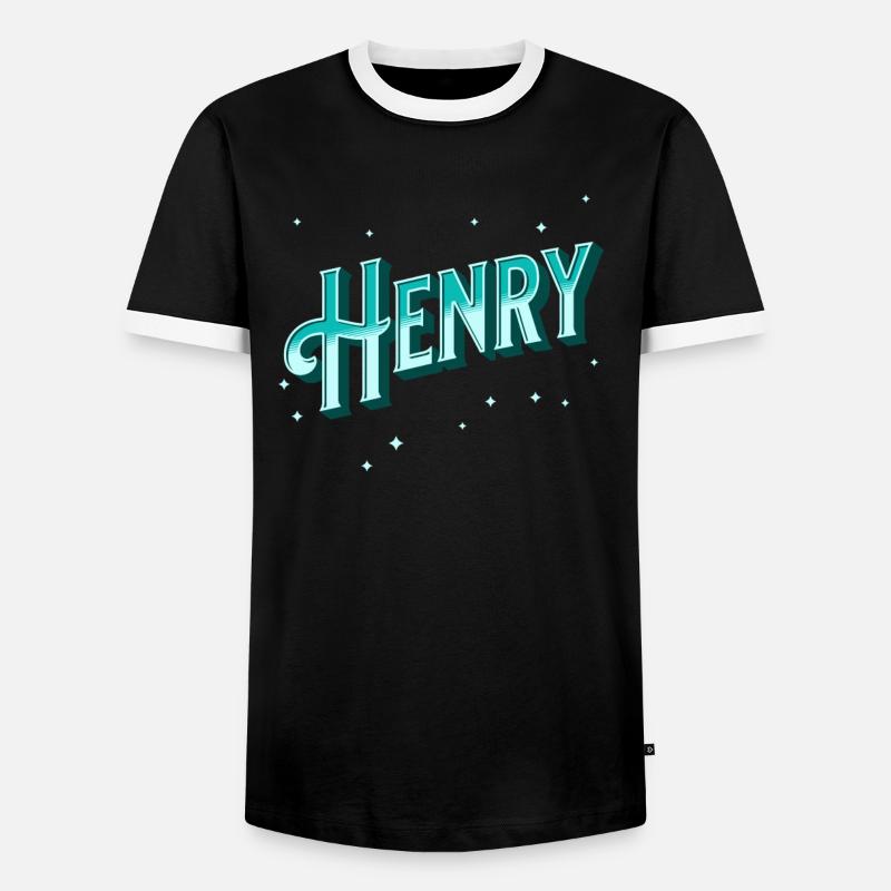 Henry names personalized - Men's Ringer Shirt - black/white