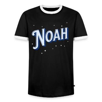 Noms de Noé personnalisés - T-shirt contrasté Homme - noir/blanc - Devant - AI Model Female 172 light (172cm) & AI Model Male 178 light (178cm)