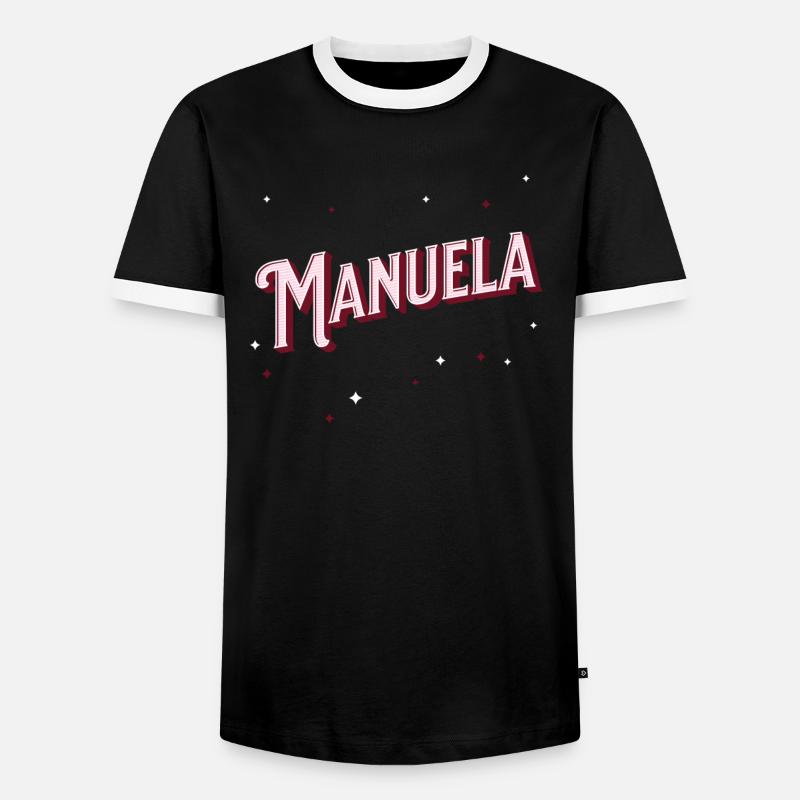 Manuela name personalized - Men's Ringer Shirt - black/white