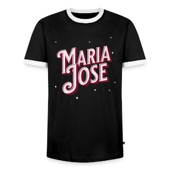 Maria Jose name personalized - Men's Ringer Shirt - black/white - Front - AI Model Female 172 light (172cm) & AI Model Male 178 light (178cm)