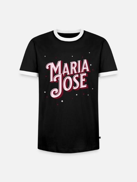 Maria Jose name personalized - Men's Ringer Shirt - black/white