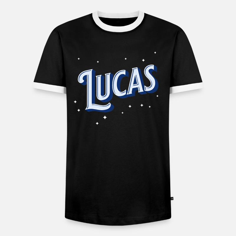 Lucas' name personalized - Men's Ringer Shirt - black/white