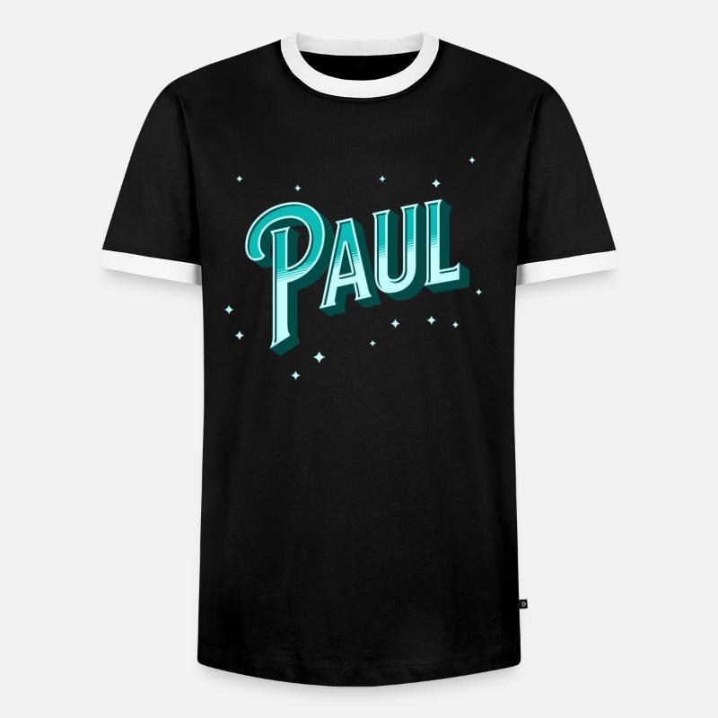 Paul name personalized - Men's Ringer Shirt - black/white