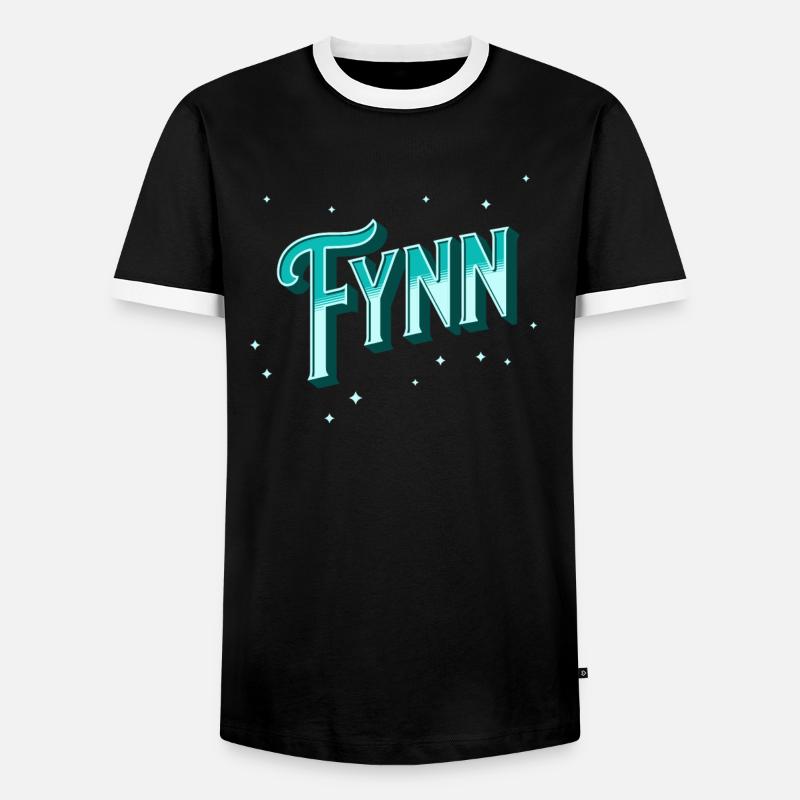 Fynn names personalized - Men's Ringer Shirt - black/white