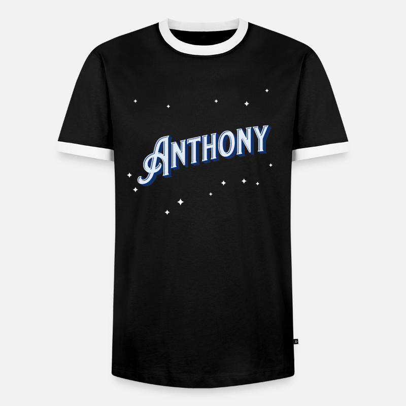 Anthony name personalized - Men's Ringer Shirt - black/white