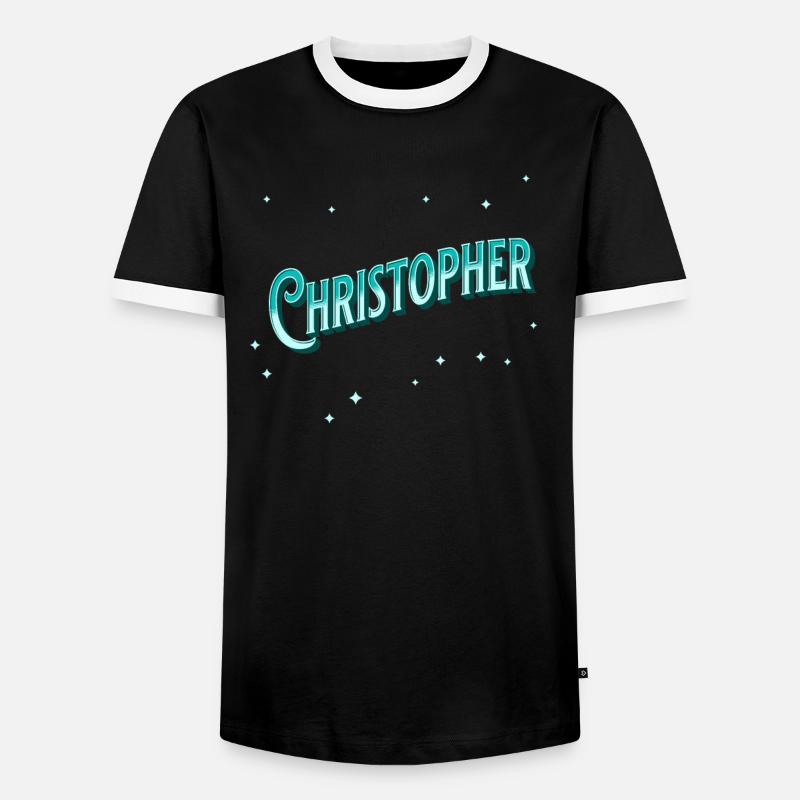 Christopher name personalized - Men's Ringer Shirt - black/white