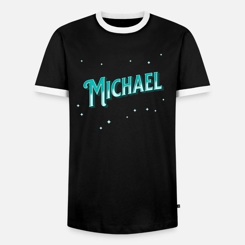 Michael name personalized - Men's Ringer Shirt - black/white