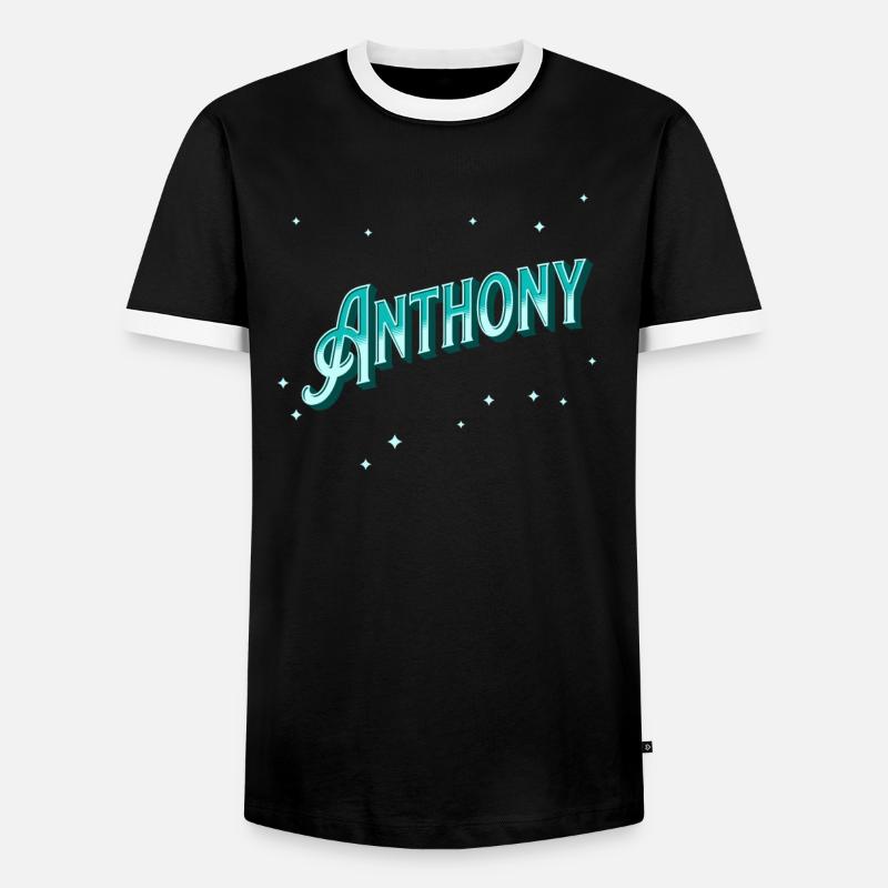 Anthony name personalized - Men's Ringer Shirt - black/white