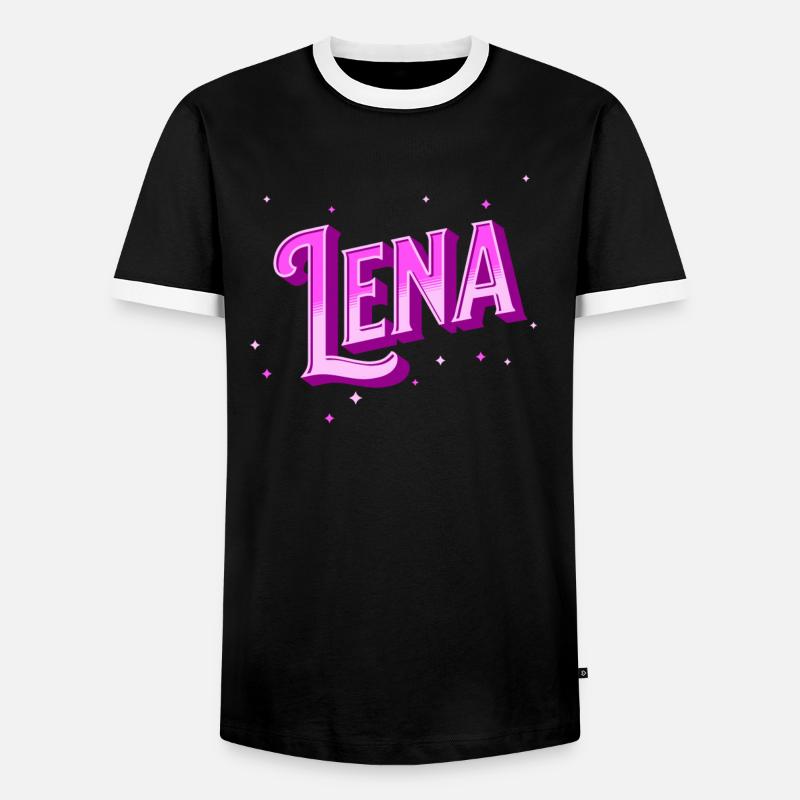 Lena's name personalized - Men's Ringer Shirt - black/white