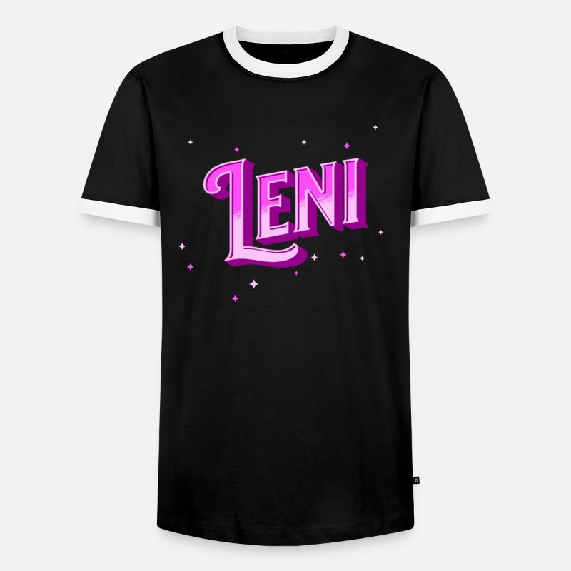 Leni's name personalized - Men's Ringer Shirt - black/white