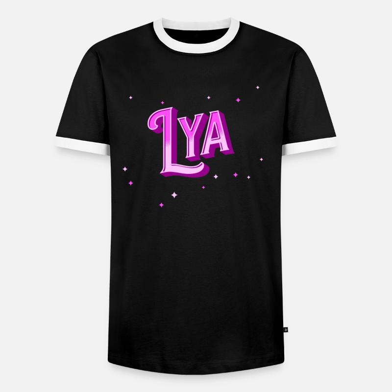 Lya name personalized - Men's Ringer Shirt - black/white