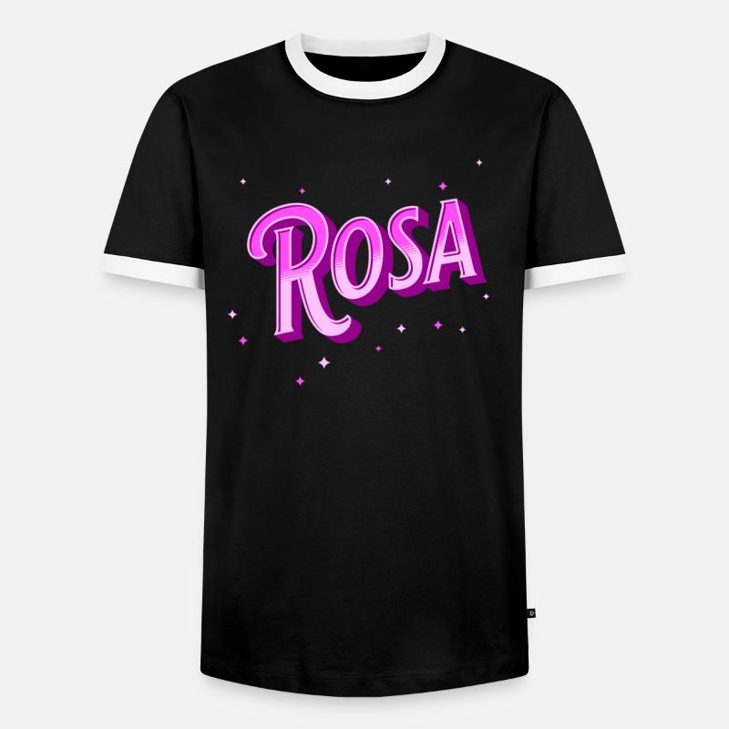 Pink name personalized - Men's Ringer Shirt - black/white