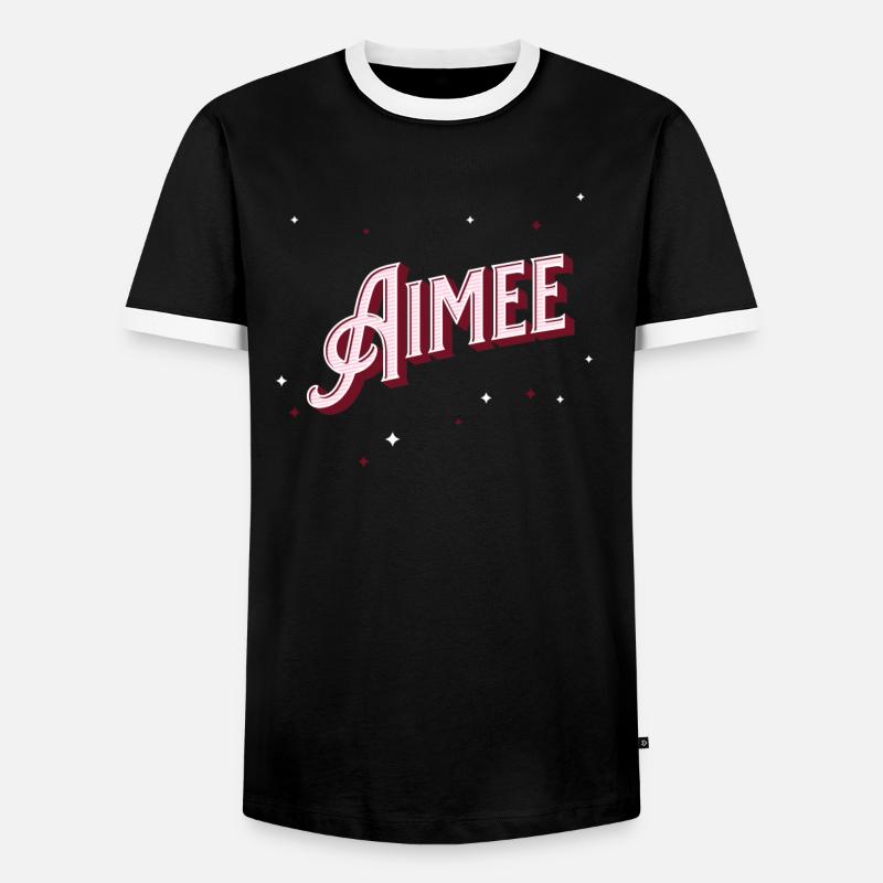 Aimee name personalized - Men's Ringer Shirt - black/white