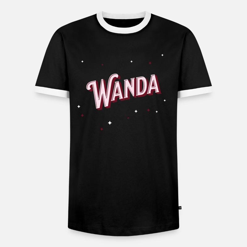 Wanda name personalized - Men's Ringer Shirt - black/white