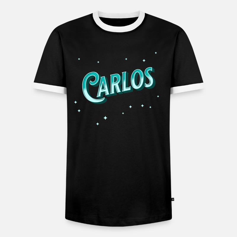 Carlos' name personalized - Men's Ringer Shirt - black/white