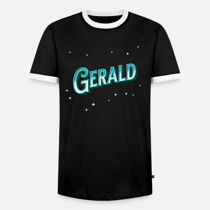 Gerald name personalized - Men's Ringer Shirt - black/white