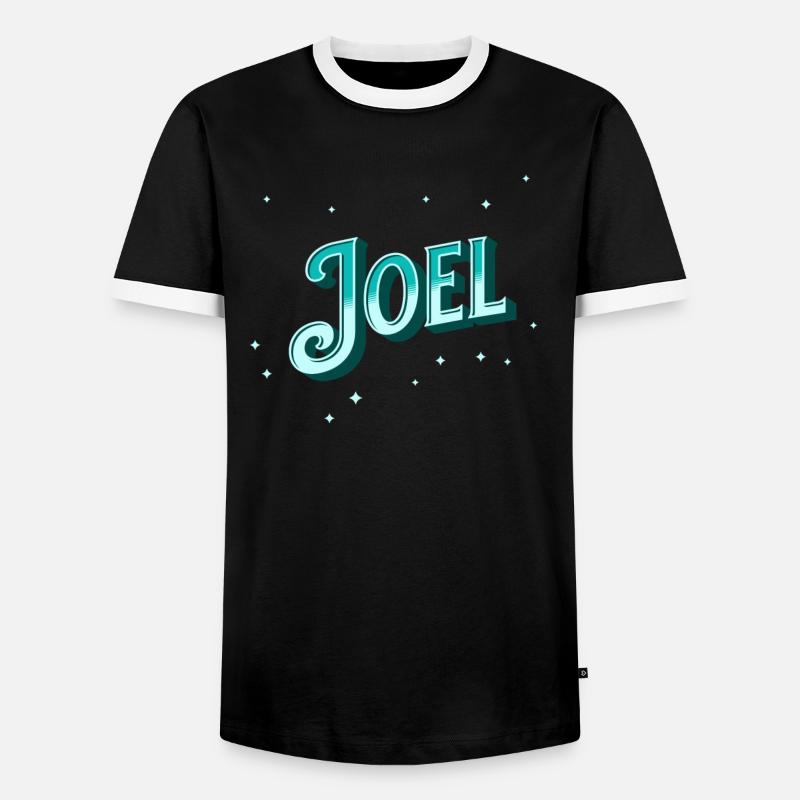 Joel name personalized - Men's Ringer Shirt - black/white