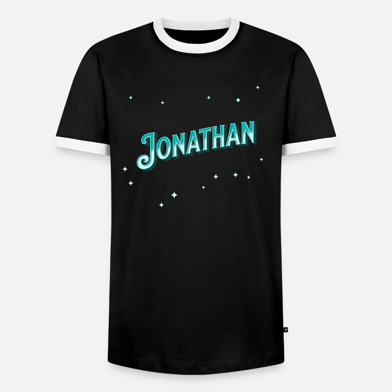 Jonathan name personalized - Men's Ringer Shirt - black/white