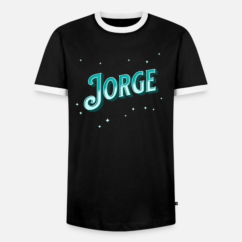 Jorge name personalized - Men's Ringer Shirt - black/white