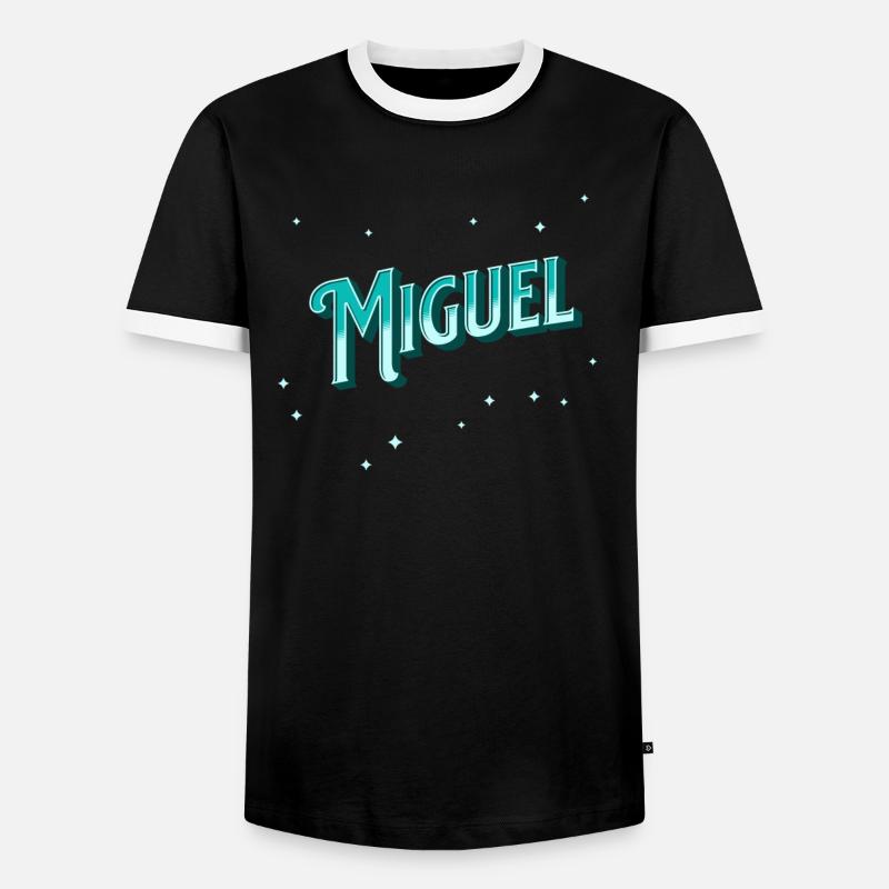 Miguel name personalized - Men's Ringer Shirt - black/white