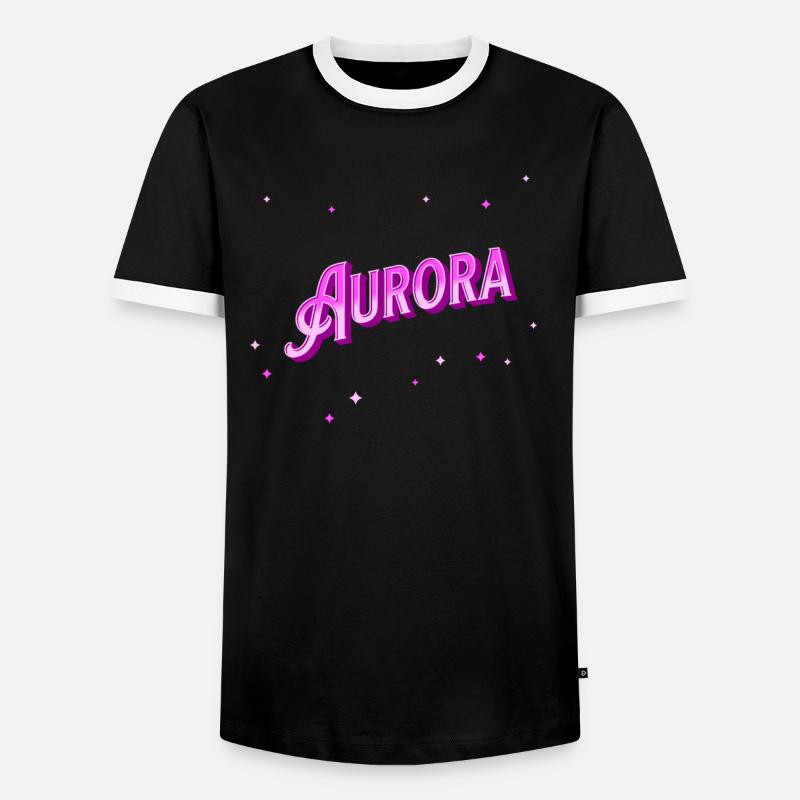 Aurora name personalized - Men's Ringer Shirt - black/white