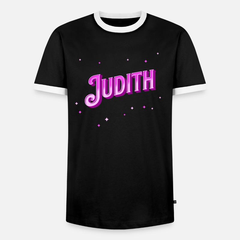 Judith name personalized - Men's Ringer Shirt - black/white