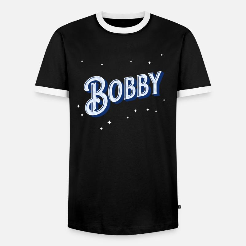 Bobby name personalized - Men's Ringer Shirt - black/white