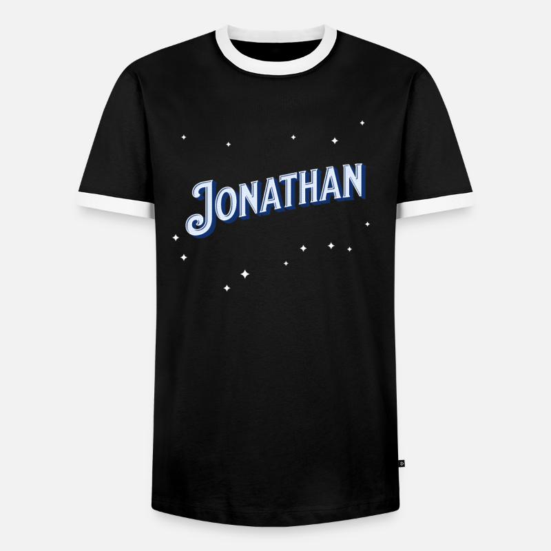 Jonathan name personalized - Men's Ringer Shirt - black/white